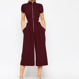 ASOS Utility Shirt Jumpsuit with Culotte Leg